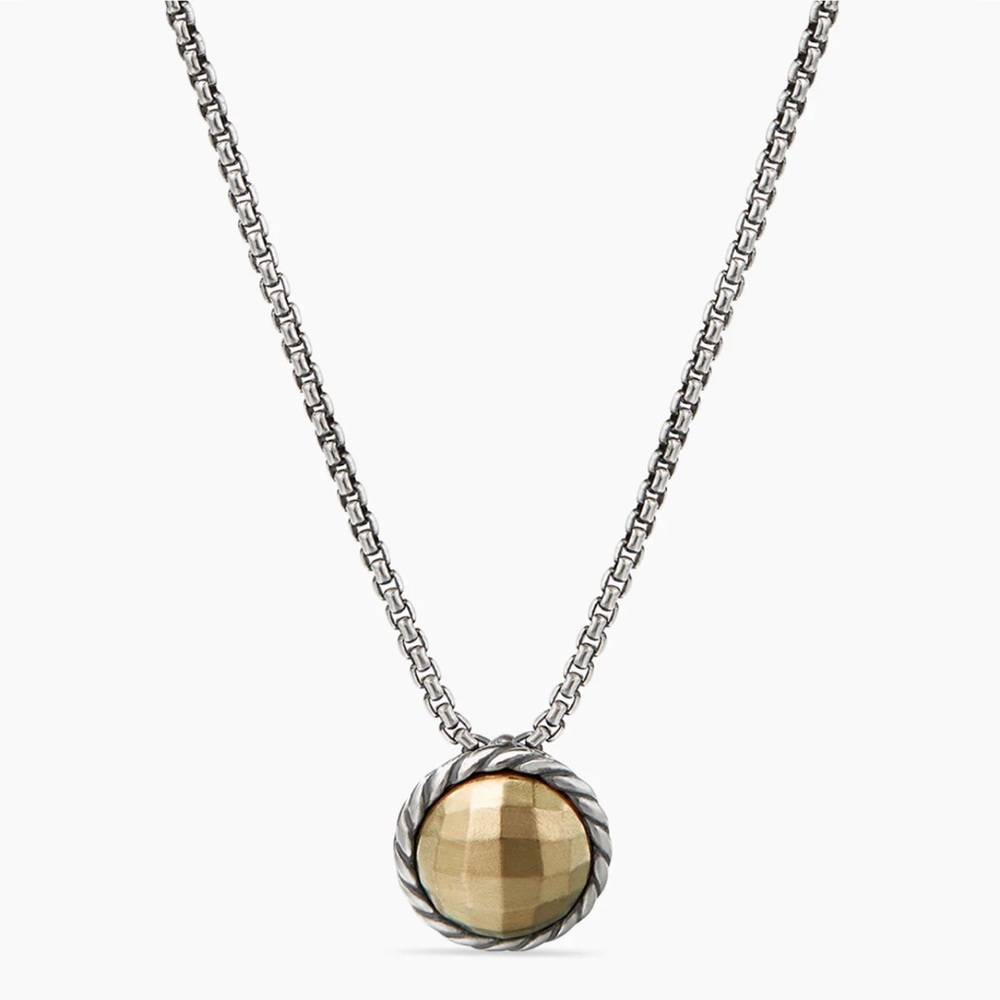 David Yurman Petite Chatelaine® Necklace with Yellow Gold Dome